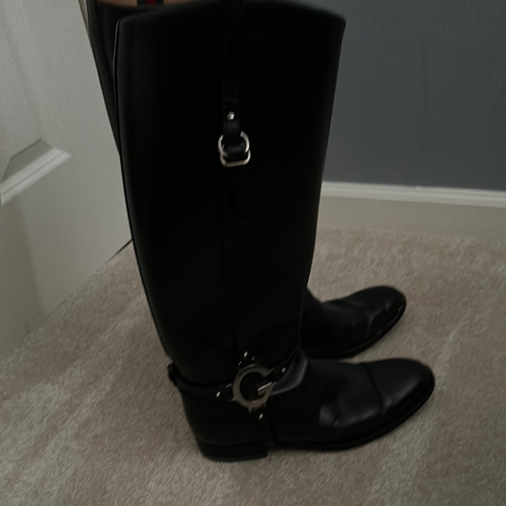 Men's Black Leather Riding Boots